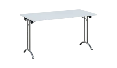 SLC 140 chrom skládací jednací stůl 1394x700, deska 25 mm, podnož chrom, deska bílá